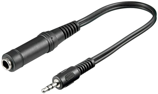 Klinke Klinken Adapter Kabel 0,2 m 3,5 mm Stecker auf 6,35 mm Buchse stereo 20cm
