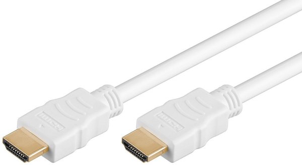 HDMI Kabel 1 m weiss 1m weiß V1.4 HighSpeed Ethernet vergoldet 4K FullHD 3D 1,0m