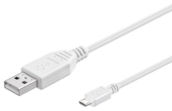 USB Micro Kabel 0,3 m weiss USB 2.0 A Stecker -> Micro B Stecker weiß 30 cm kurz