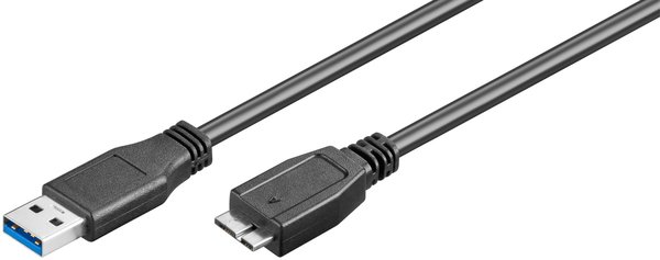 USB 3.0 Micro Kabel USB A Stecker > USB Micro B Stecker SuperSpeed schwarz 0,5 m