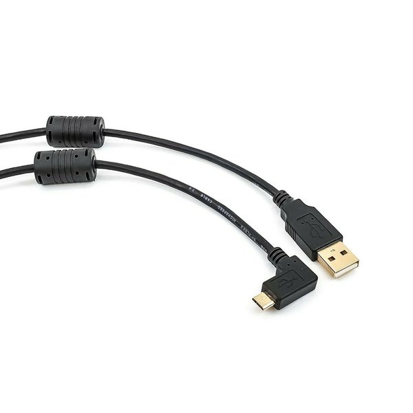 Micro USB Kabel gewinkelt vergoldet 2x Ferrit Stecker A -> Micro B Stecker 1,00 m
