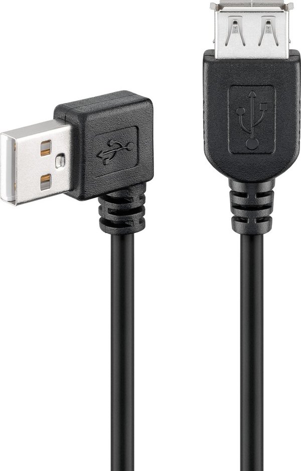USB Adapter Kabel Verlängerung gewinkelt Stecker A - Buchse A 270° links 0,15 m