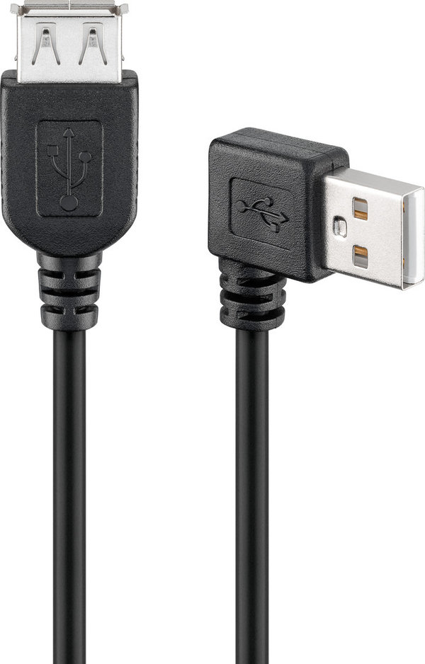 USB Adapter Kabel Verlängerung gewinkelt Stecker A - Buchse A 90° rechts 0,30 m
