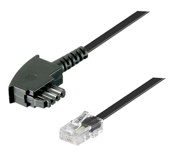 DSL Internet Router Kabel 0,5 m FritzBox Speedport EasyBox TAE RJ45 schwarz 0,5m