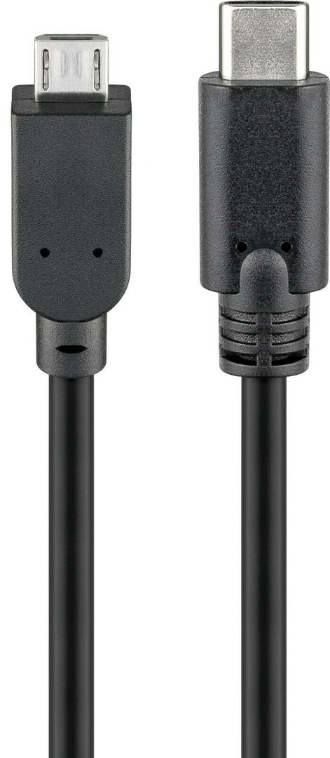 Micro USB-C Kabel USB C Stecker auf Micro USB Stecker Laden & Syncen schwarz 3,00 m