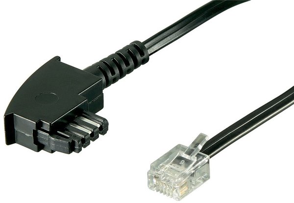 DSL Splitter Kabel Anschlusskabel TAE- F Stecker auf 6P2C DEC Westernstecker 3m