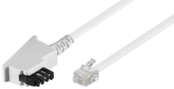 maling pause ekstra Telefon Kabel 10 m weiß TAE F Stecker > RJ11 Stecker universal Belegung  10,0m - Kabelpoint
